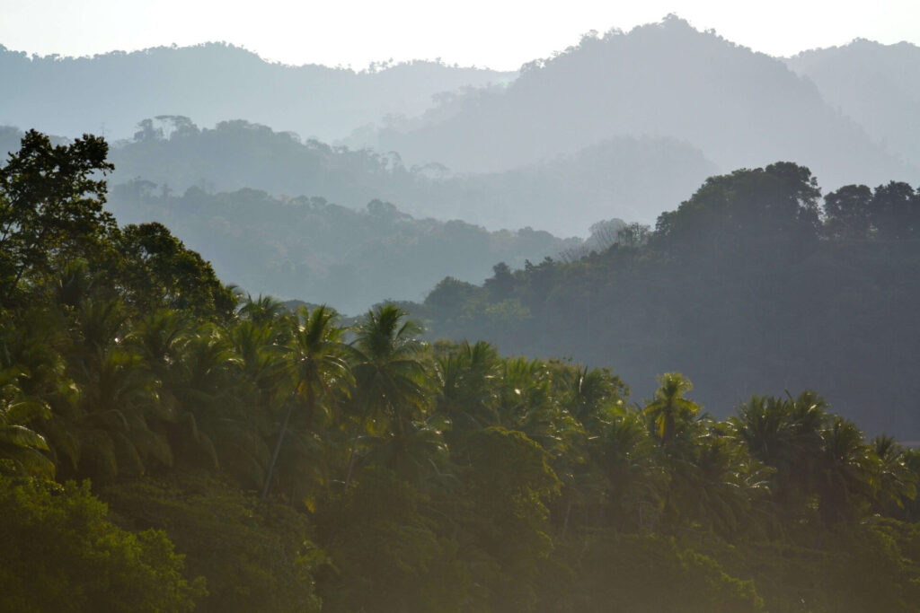 The Uvita landscape on a hazy afternoon