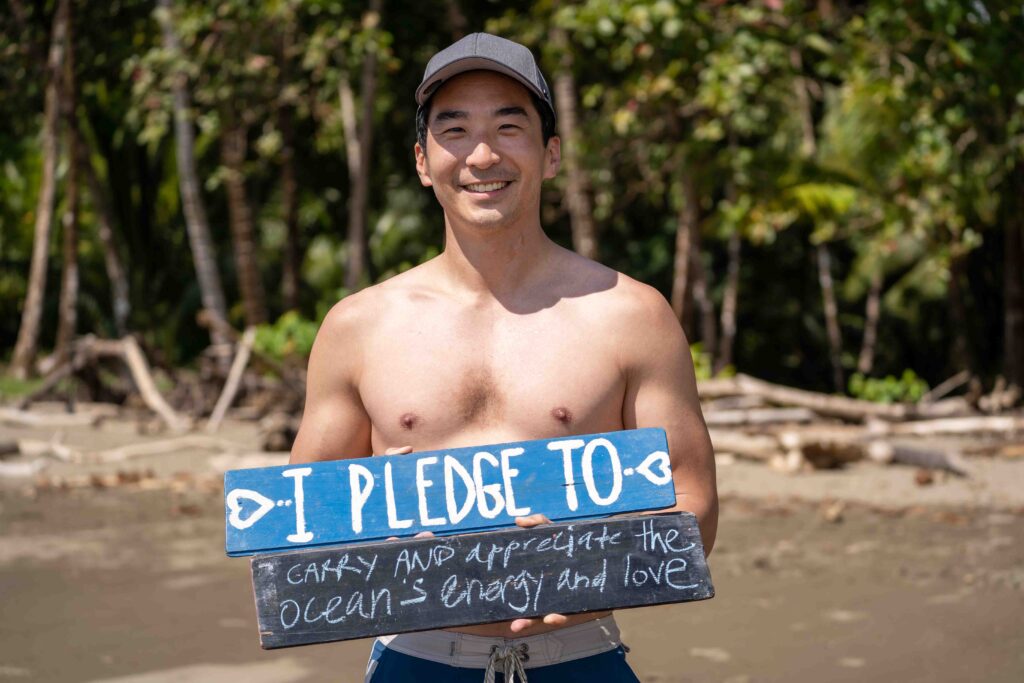 pledging to appreciate the ocean's love