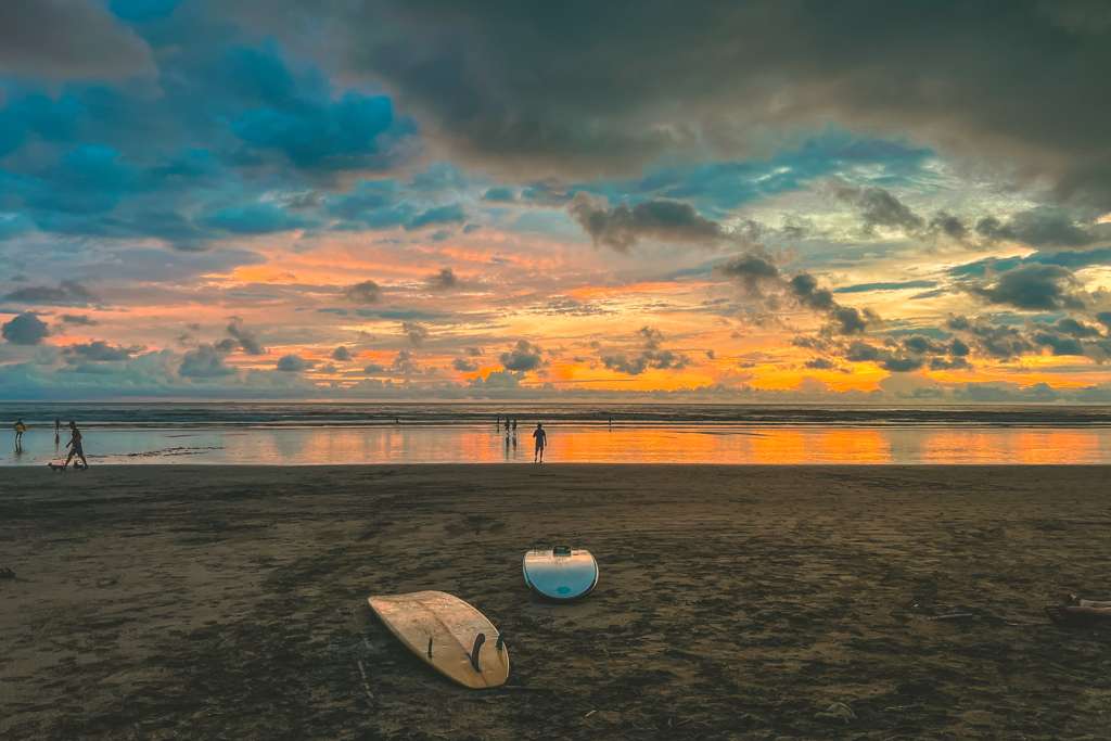 Beach sunset at the Marino Ballena National Park in Uvita, Osa, Costa Rica