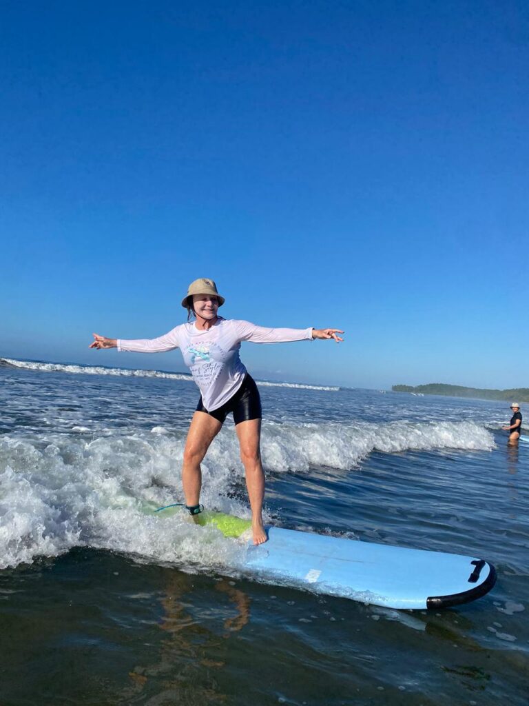 Surfing in the Marino Ballena National Park in Uvita, Osa, Costa Rica