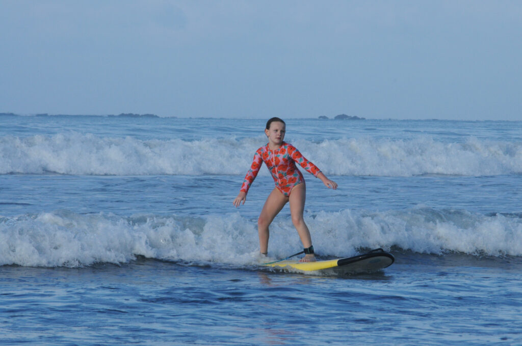 Family surf lessons with Bodhi Surf + Yoga at the Marino Ballena National Park in Uvita, Osa, Costa Rica