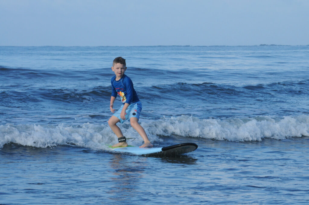 Family surf lessons with Bodhi Surf + Yoga at the Marino Ballena National Park in Uvita, Osa, Costa Rica