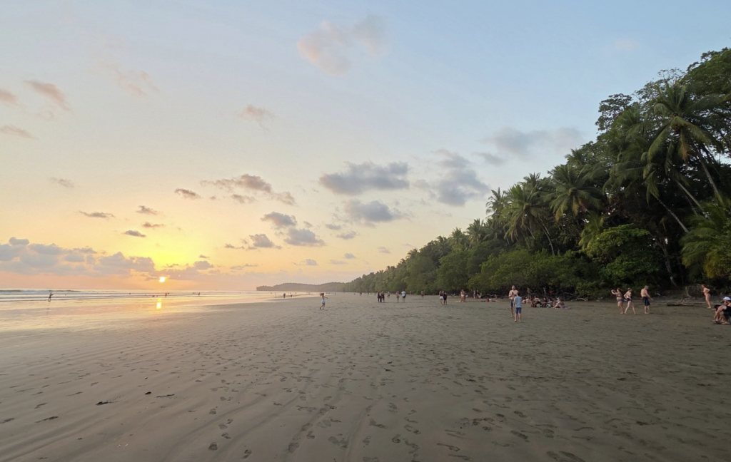 Sunset at Playa Chaman in the Marino Ballena Park in Uvita, Osa, Costa Rica