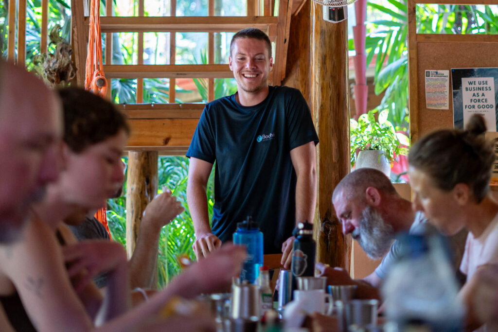Family-style breakfast at Bodhi Surf + Yoga in Uvita, Osa, Costa Rica