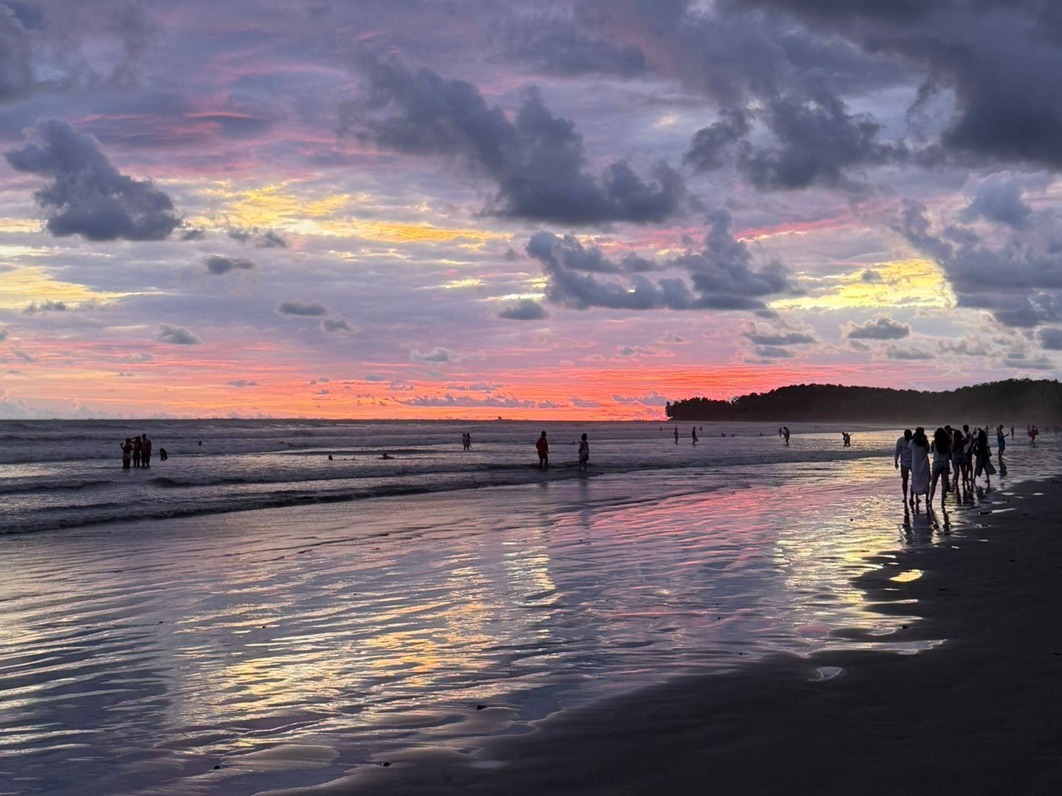 Sunset at the Marino Ballena National Park in Uvita, Osa, Costa Rica