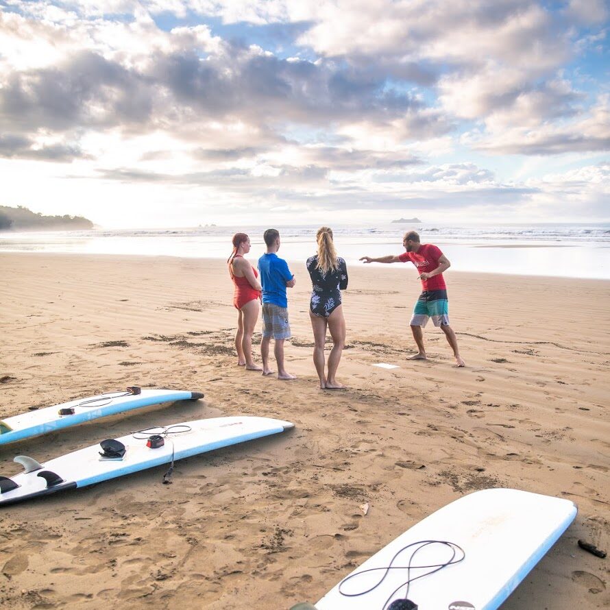 Surf lesson with Bodhi Surf + Yoga in the Marino Ballena National Park