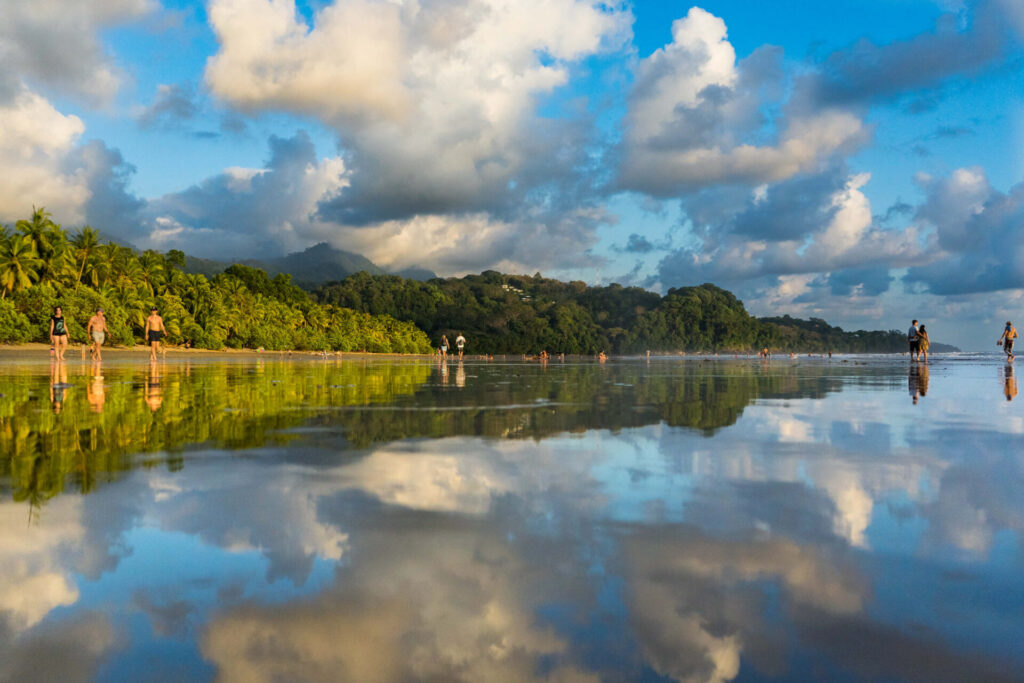 The wild coastline of Marino Ballena National Park, Costa Rica, a prime example of protected conscious travel destinations.
