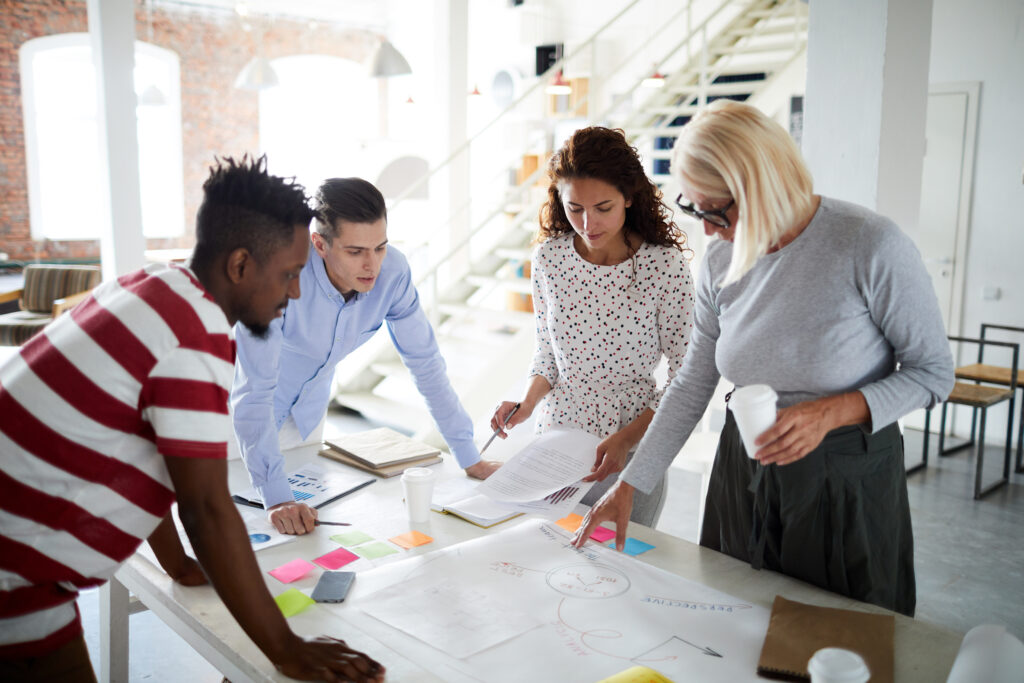 People discussing a business contingency plan