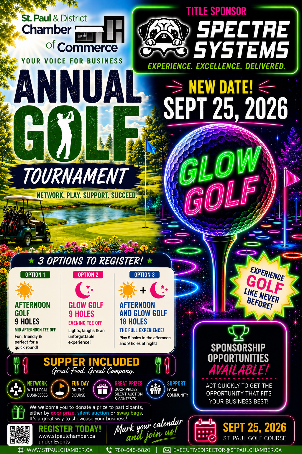 St. Paul Chamber of Commerce event poster for the Annual Golf Tournament on September 25, 2026