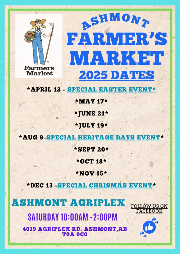 Ashmont Farmers' Market event poster for the 2025 market days