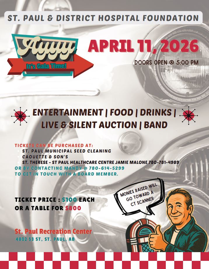St. Paul Hospital Foundation event poster for the Fundraiser Gale on April 11, 2026
