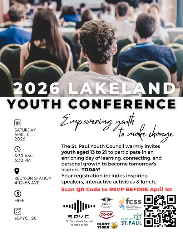 St. Paul Youth Council event poster for Lakeland Youth Conference on April 11, 2026