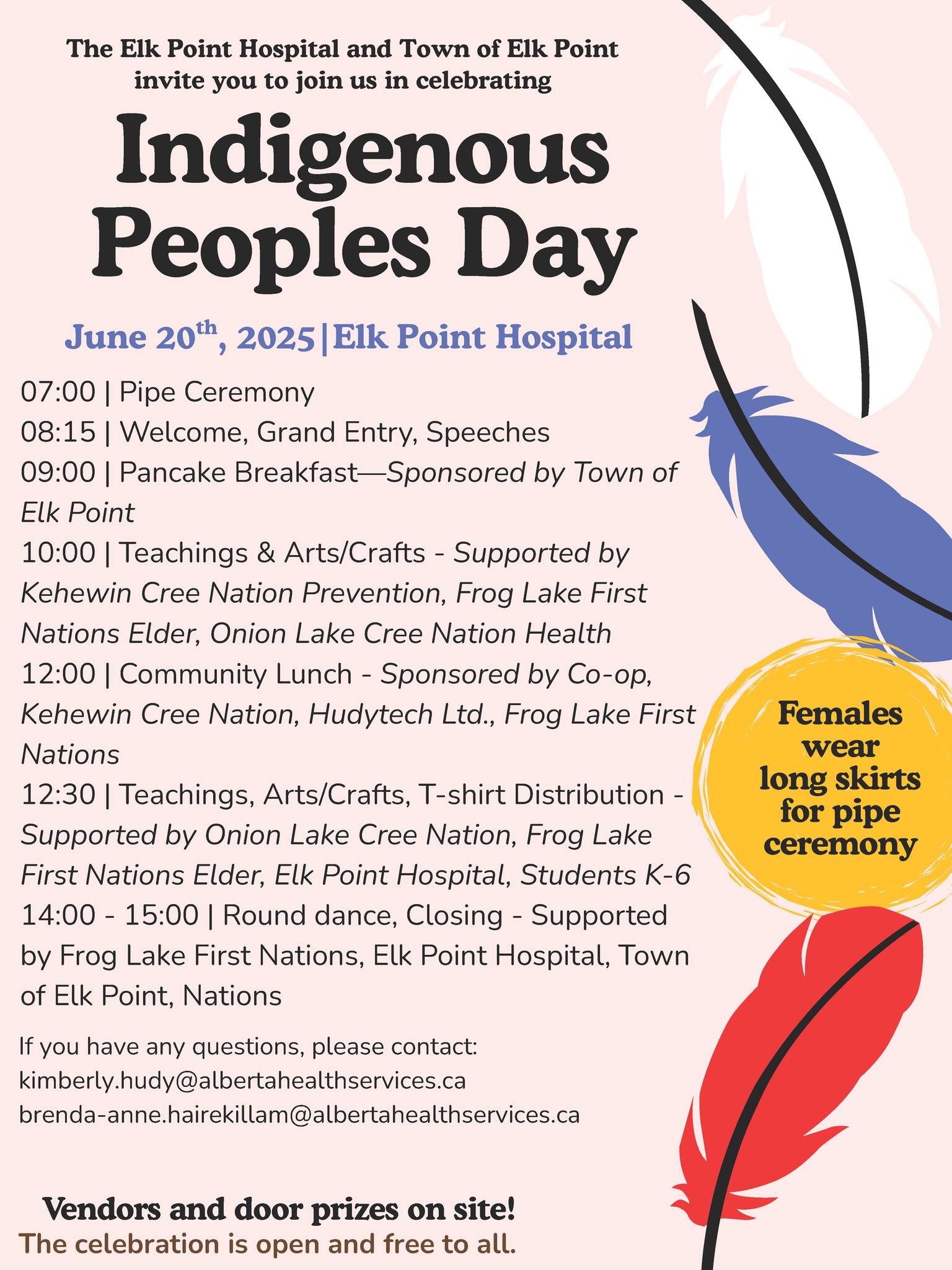 Town of Elk Point event poster for Indigenous Peoples' Day Celebration on June 20, 2025