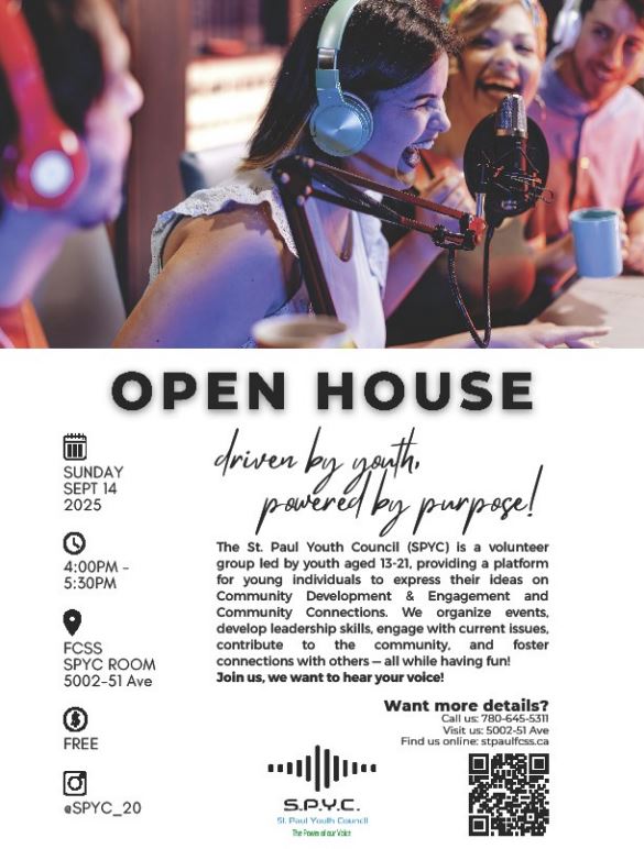 SPYC-Events-Open House 20250914 St. Paul Youth Council event poster for their Open House on September 14, 2025