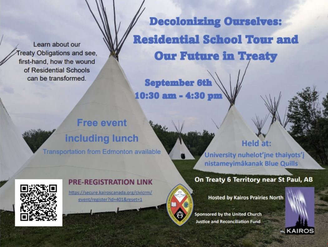 Kairos-Events-Decolonizing Ourselves 20250906 Kairos event poster for Decolonizing Ourselves, hosted on September 6, 2025, in St. Paul, Alberta