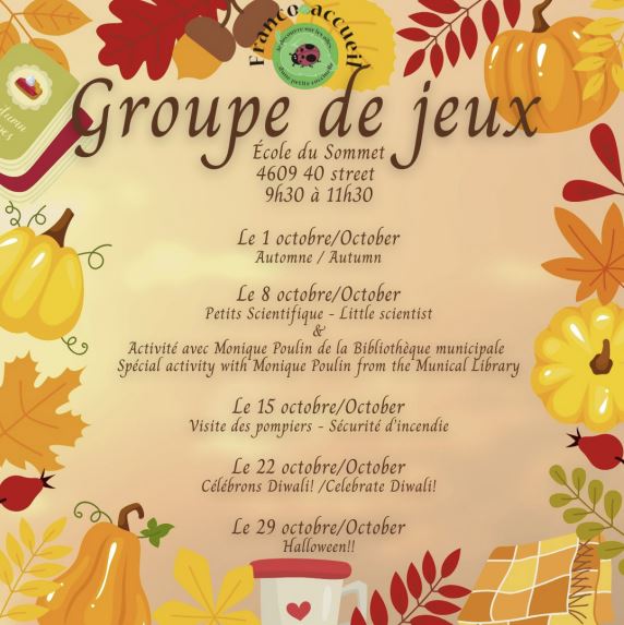 ACFA-Events-Groupe de Jeux 202510 ACFA St. Paul event poster for October 2025 Groupe de Jeux