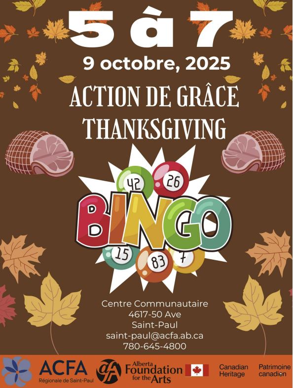 ACFA-Events-Thanksgiving Bingo 20241009 ACFA St. Paul event poster for Thanksgiving Bingo on October 9, 2025