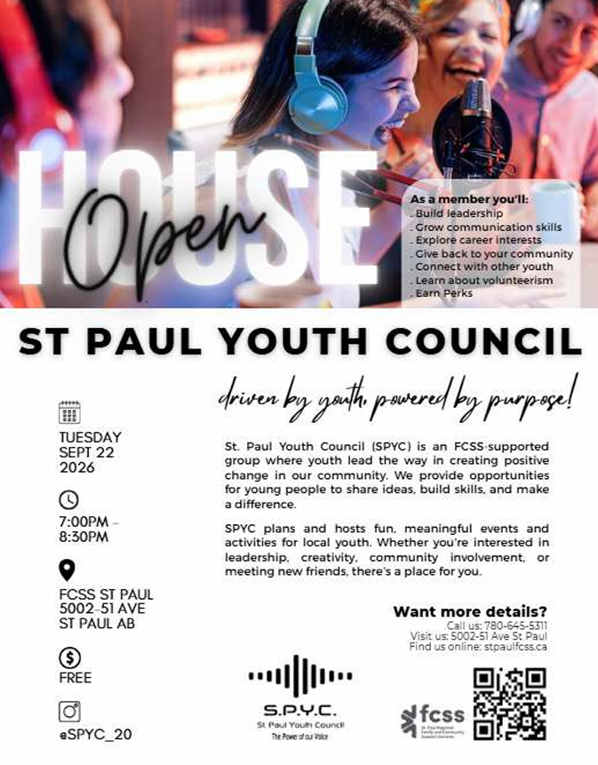 St. Paul Youth Council event poster for the Open House on September 22, 2026