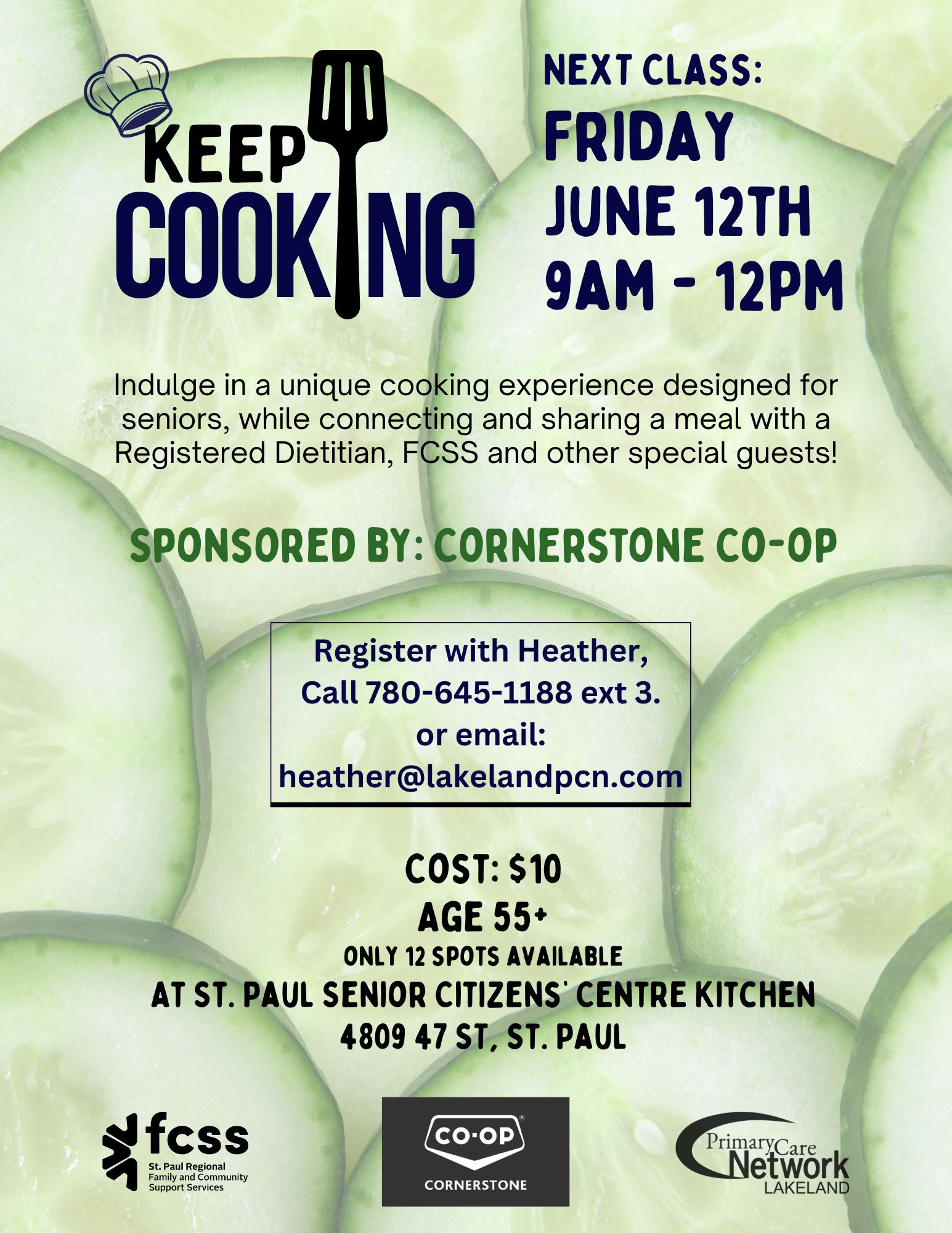 St. Paul Regional FCSS event poster for Keep Cooking on June 12, 2026