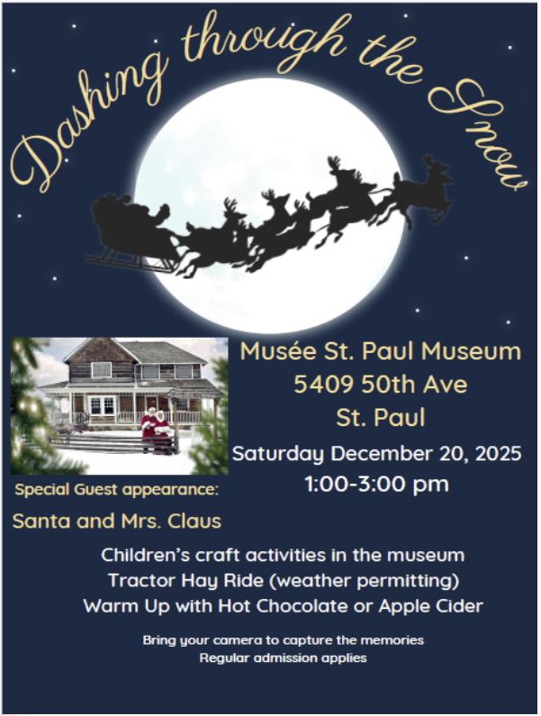 St. Paul Museum event poster for Dashing through the Snow on December 20, 2025