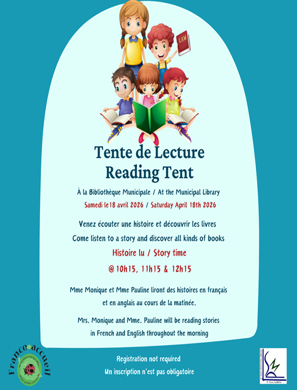 St. Paul Library event poster for Tente de Lecture on April 18, 2026