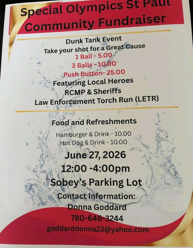 St. Paul Special Olympics event poster for Community Fundraiser on June 27, 2026