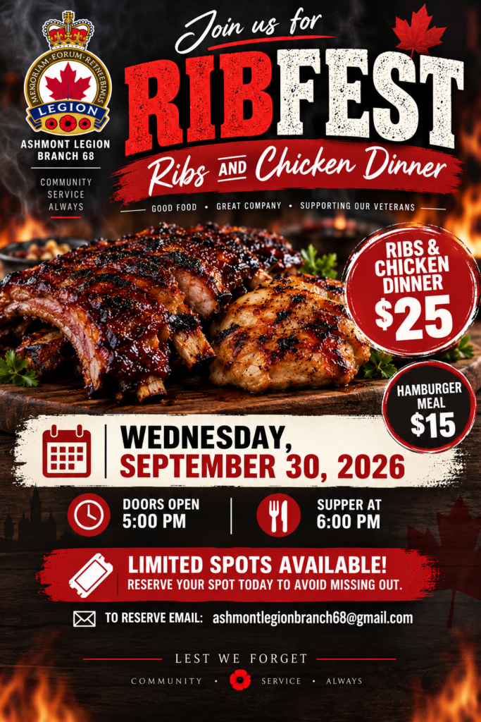Ashmont Legion event poster for Ribfest on September 30, 2026