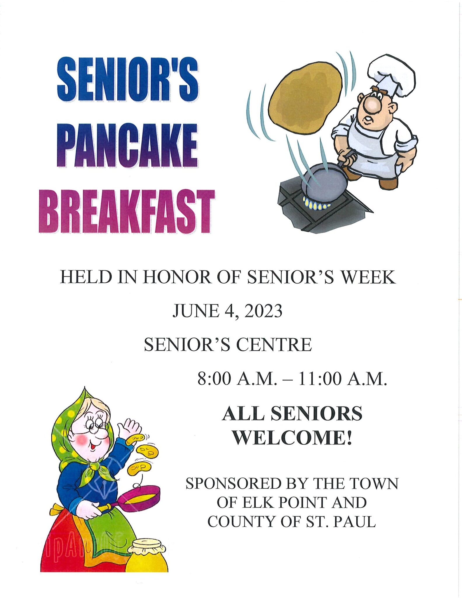 Senior's Pancake Breakfast Town of Elk Point