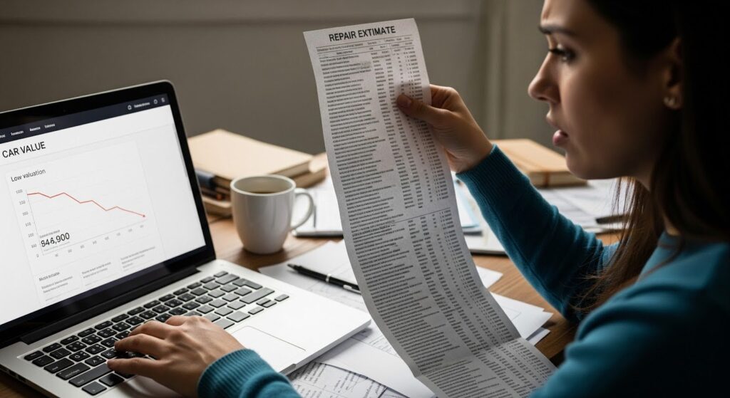 A car owner worried about resale value after theft recovery.