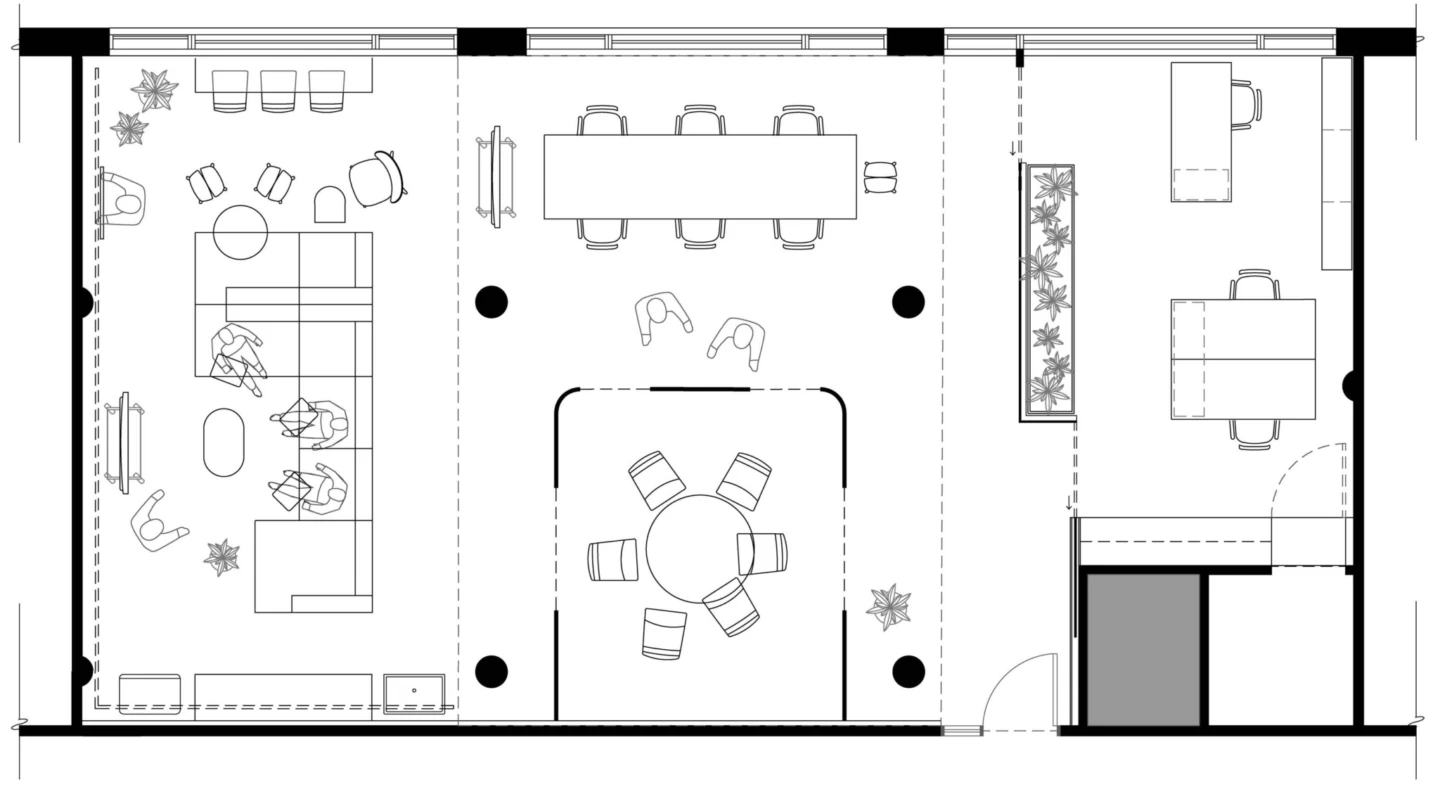 Plan d'aménagement du Box One Labs