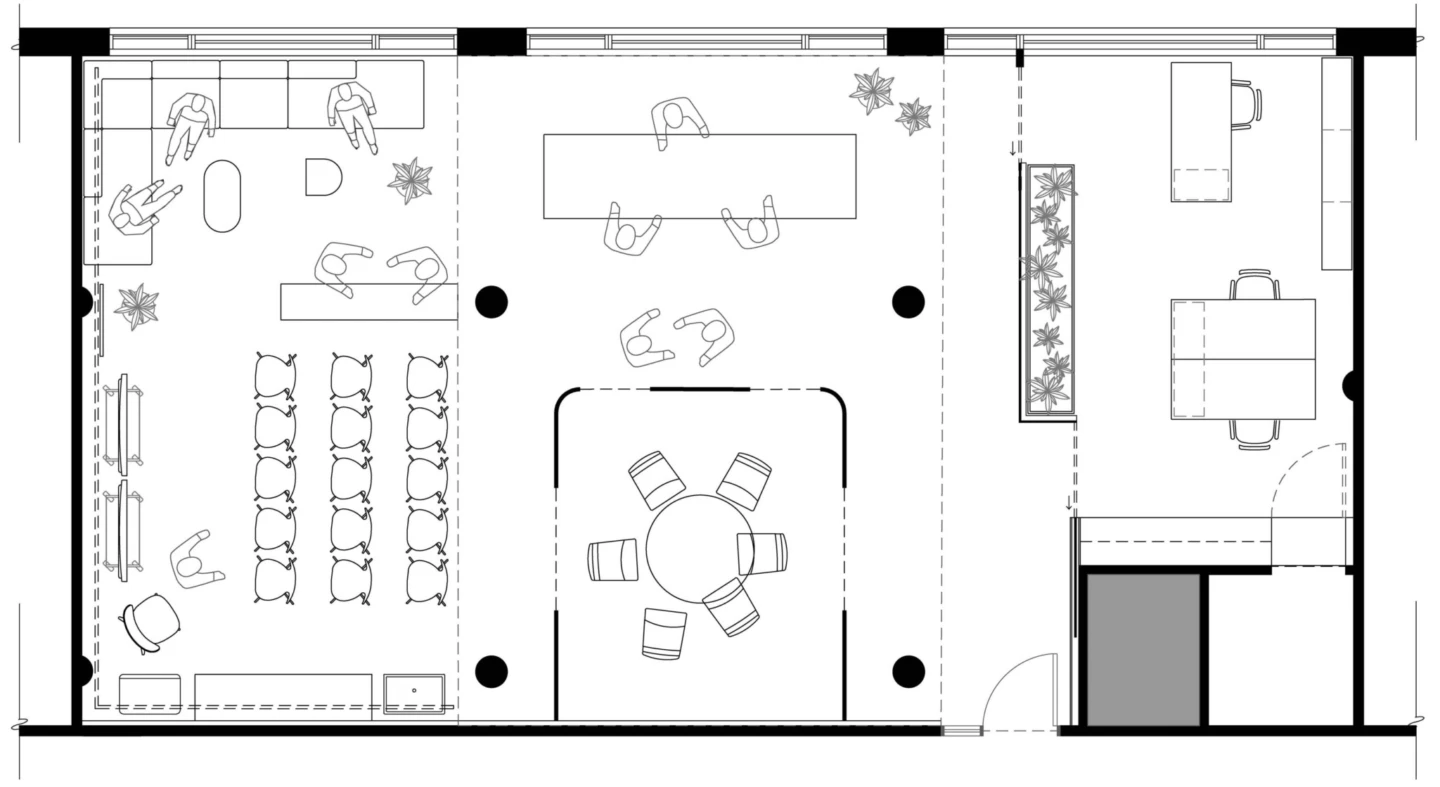 Plan d'aménagement de BoxOne Labs