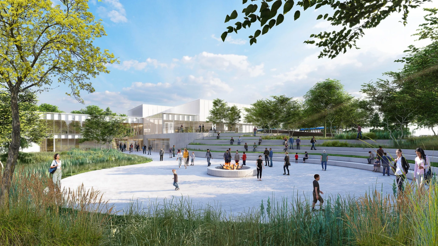 Extérieur du centre d’art et de culture de Kahnawà:ke