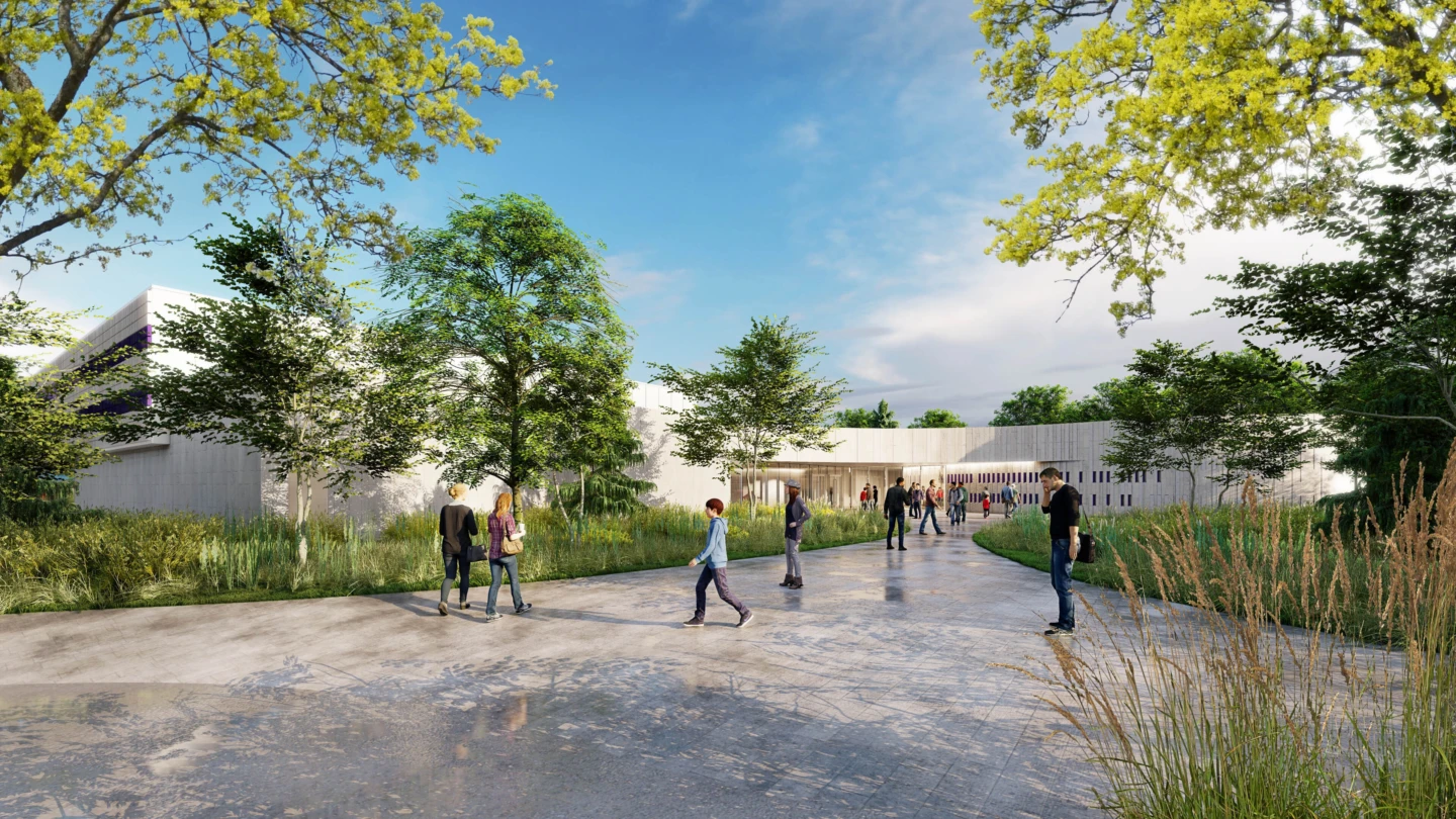 Extérieur du centre d’art et de culture de Kahnawà:ke