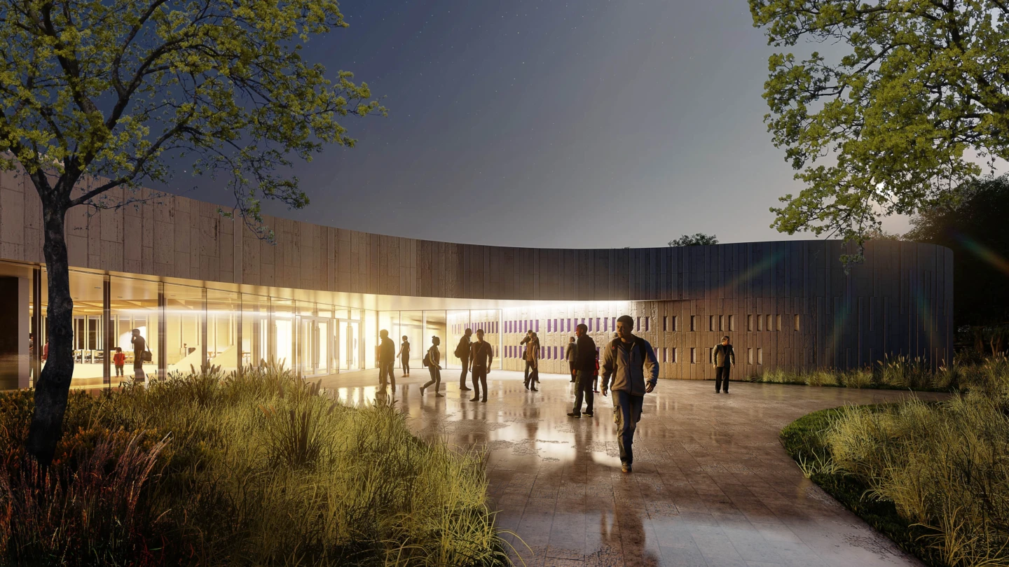 Extérieur du centre d’art et de culture de Kahnawà:ke