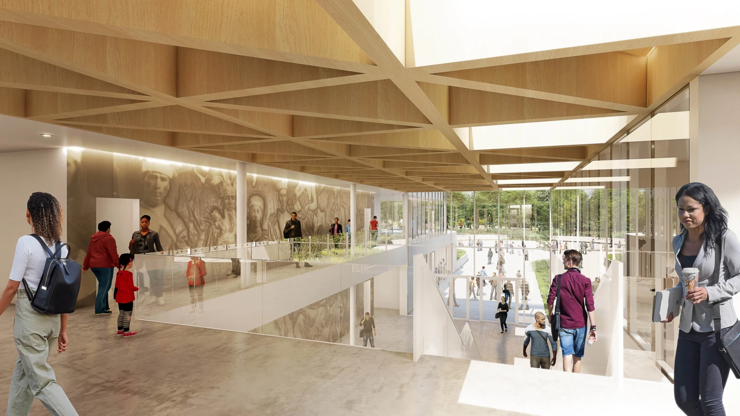 Intérieur du centre d’art et de culture de Kahnawà:ke