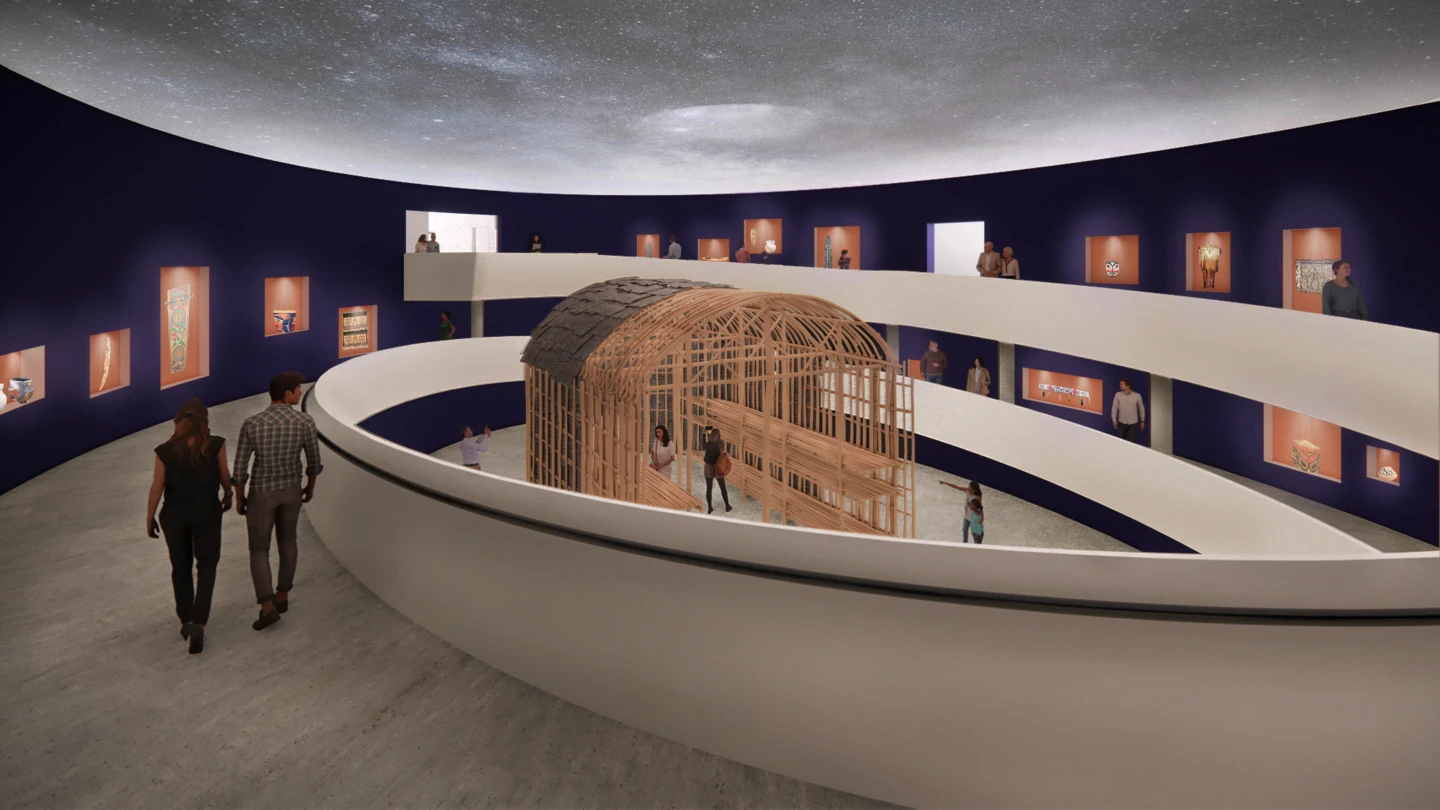 Intérieur du centre d’art et de culture de Kahnawà:ke