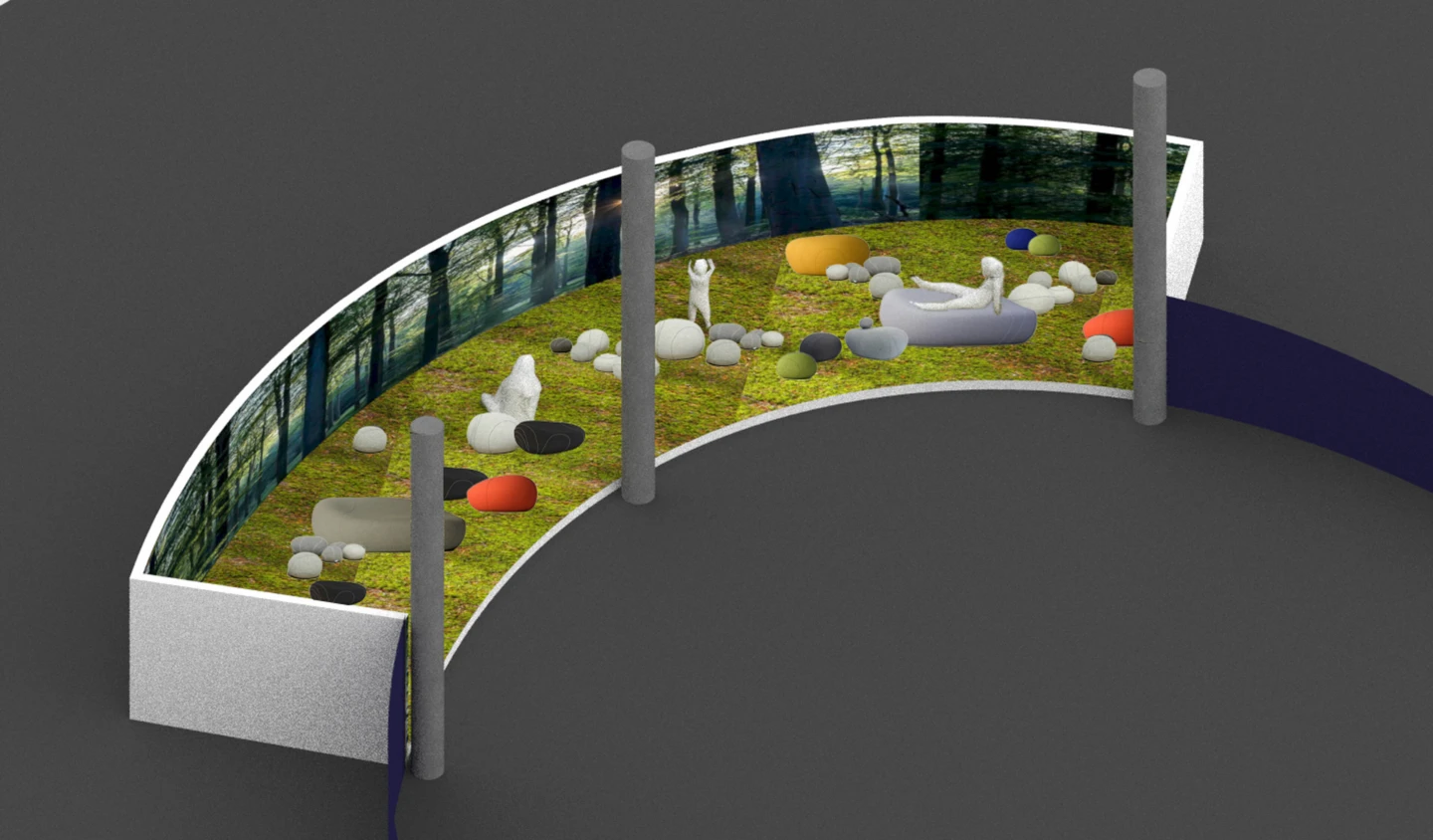 Plan de l'extérieur du centre d’art et de culture de Kahnawà:ke