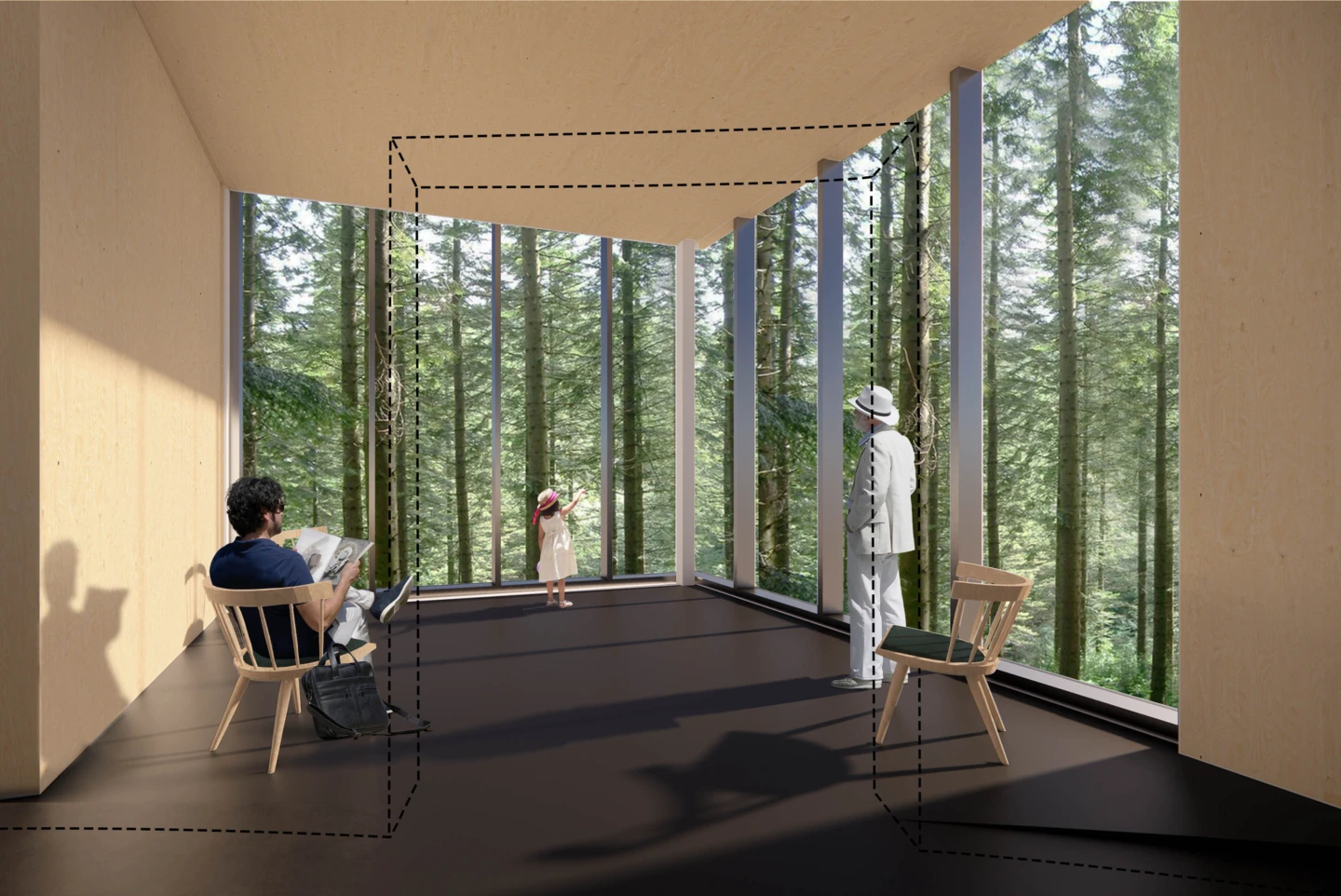 Intérieur du centre d’art et de culture de Kahnawà:ke