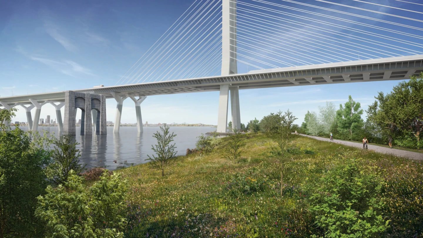 Vue sur le pont Samuel-De Champlain