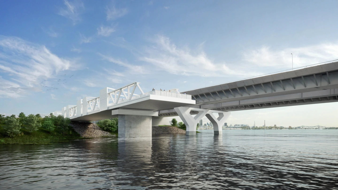 Vue sur le pont Samuel-De Champlain