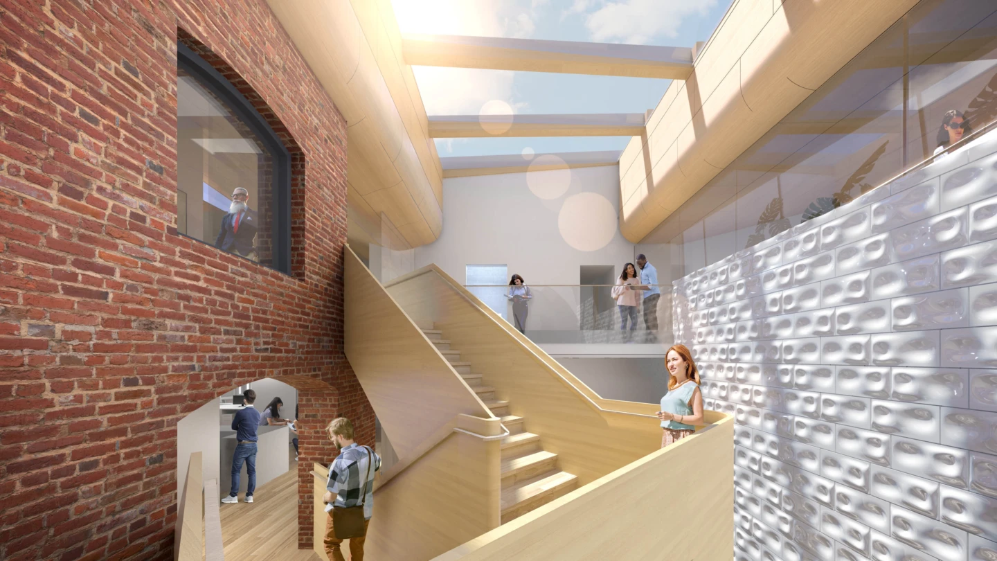 Vue sur l'escalier de la Maison des Boursiers – McGill