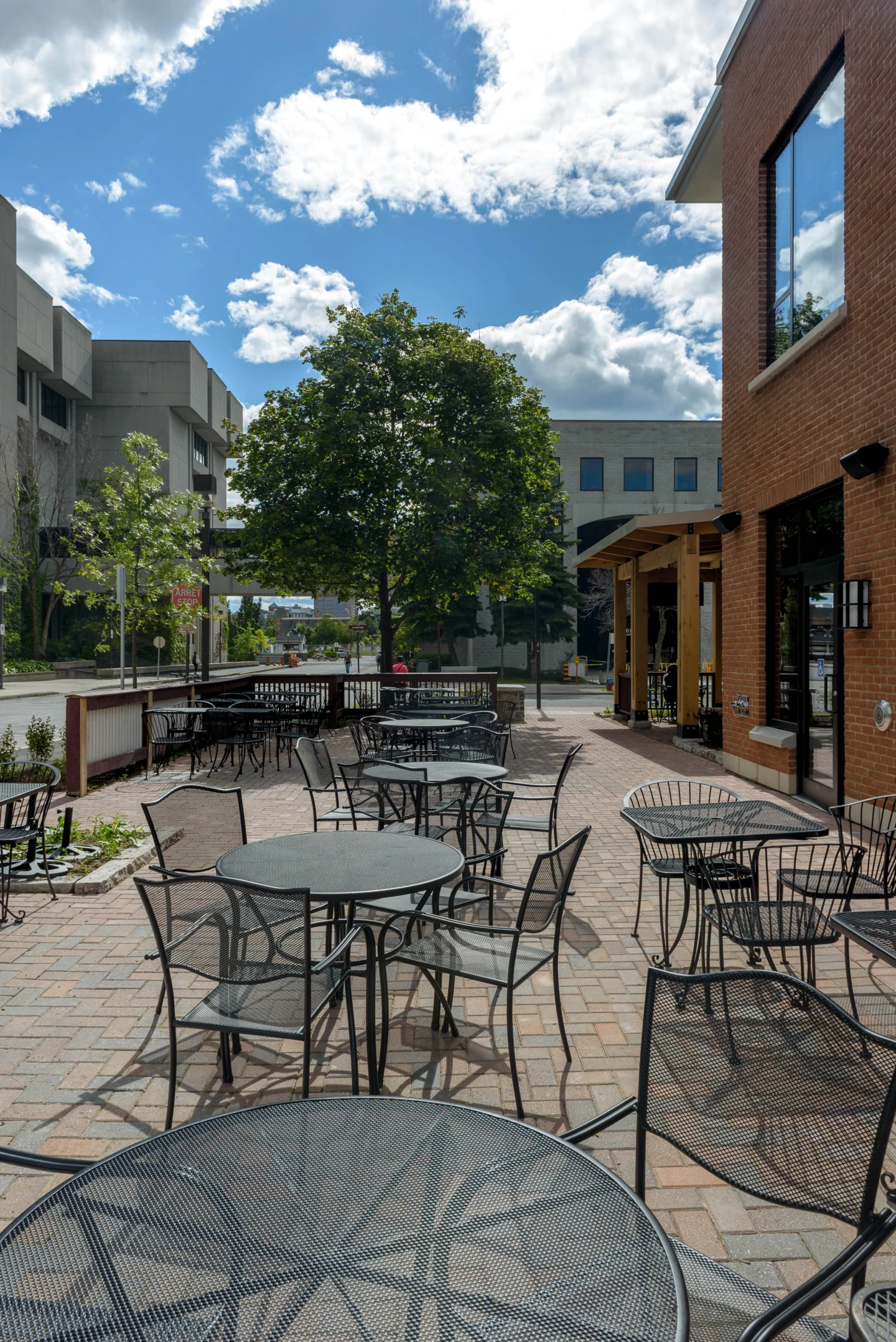 View of the terrace at the University of Ottawa’s Grad House
