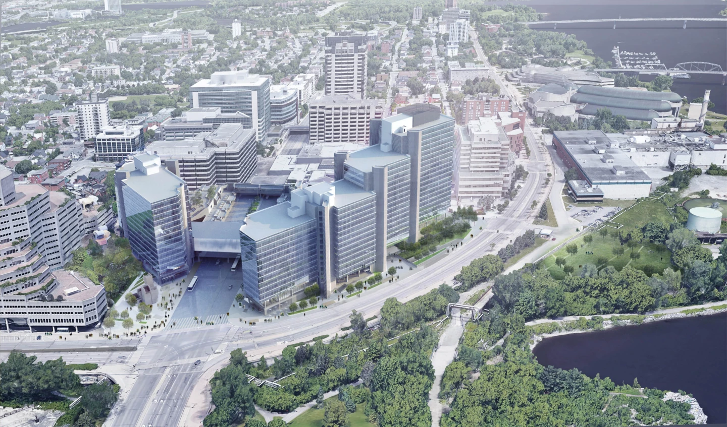 Vue aérienne de la Place du Portage III