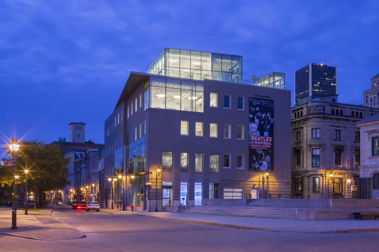 Extérieur de la Maison-Des-Marins – Pointe-à-Callière, la nuit