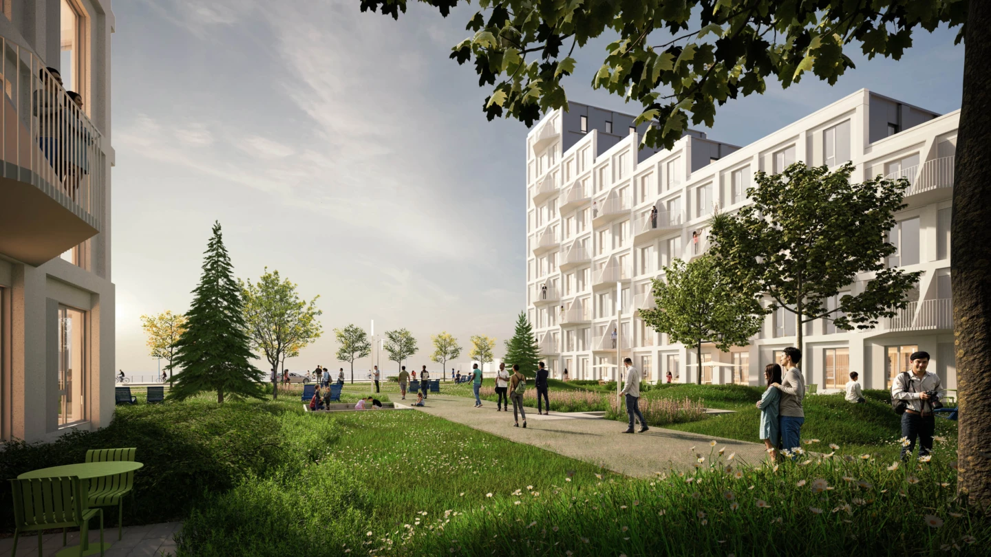 Vue du Quartier Maritime et passage piéton