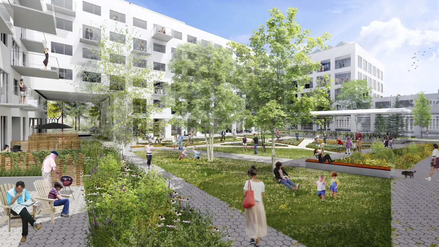 Technopôle Angus, espace cour