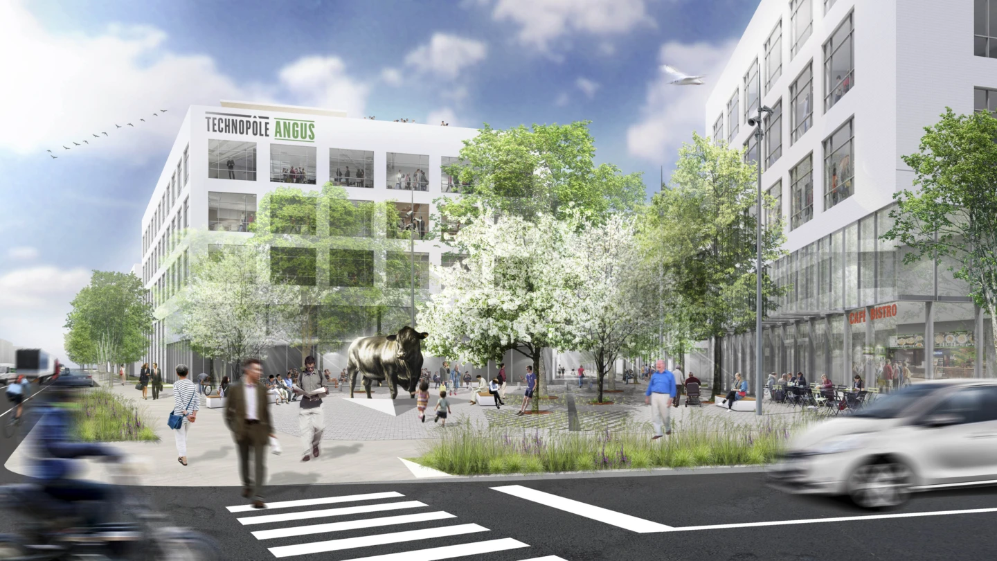 Technopôle Angus, vue des piétons