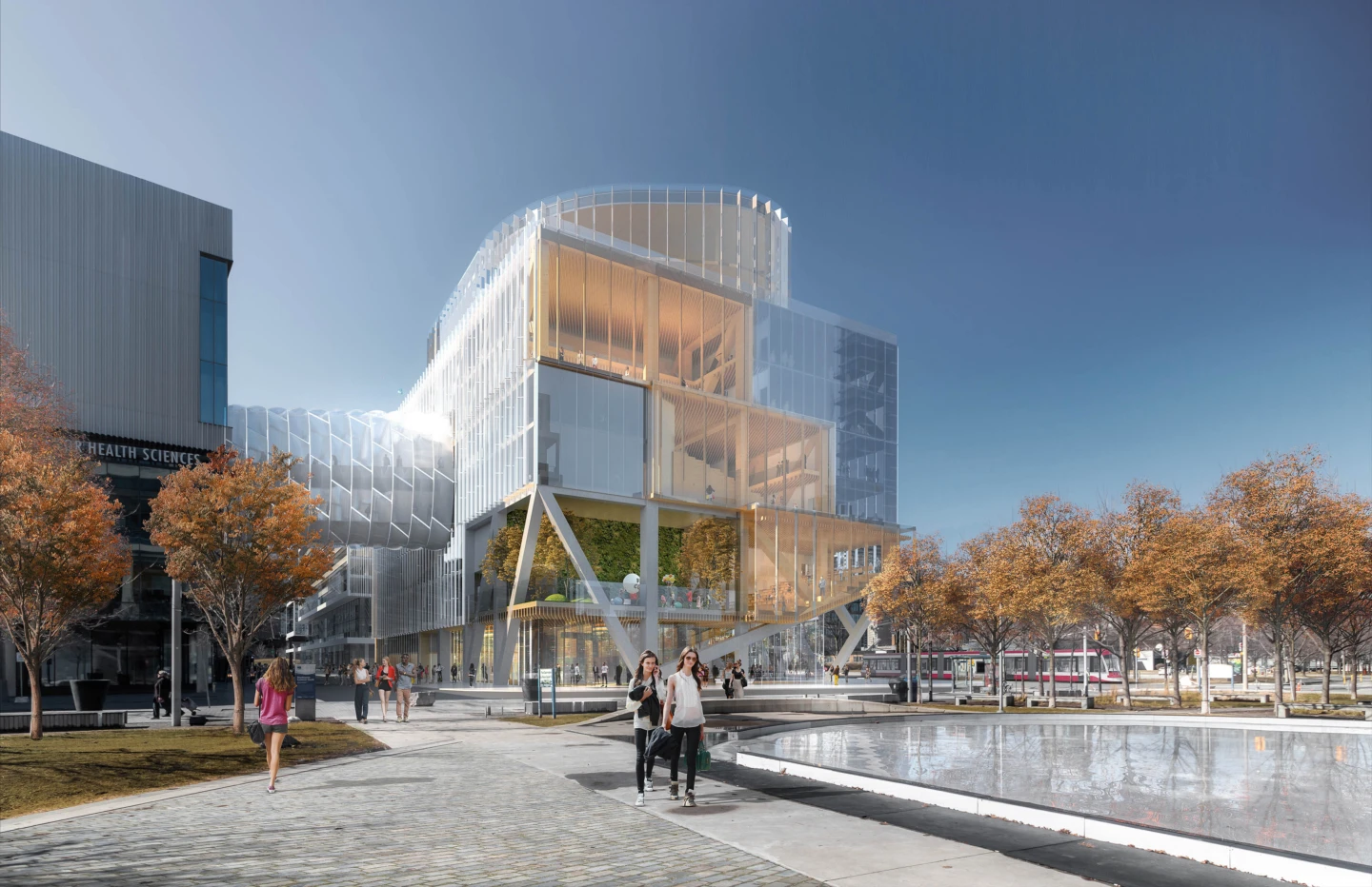 Extérieur de The Arbour – George Brown College et piétons