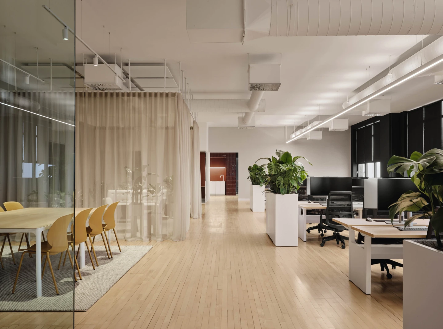 Intérieur de Zinnia, vue de l'espace bureaux