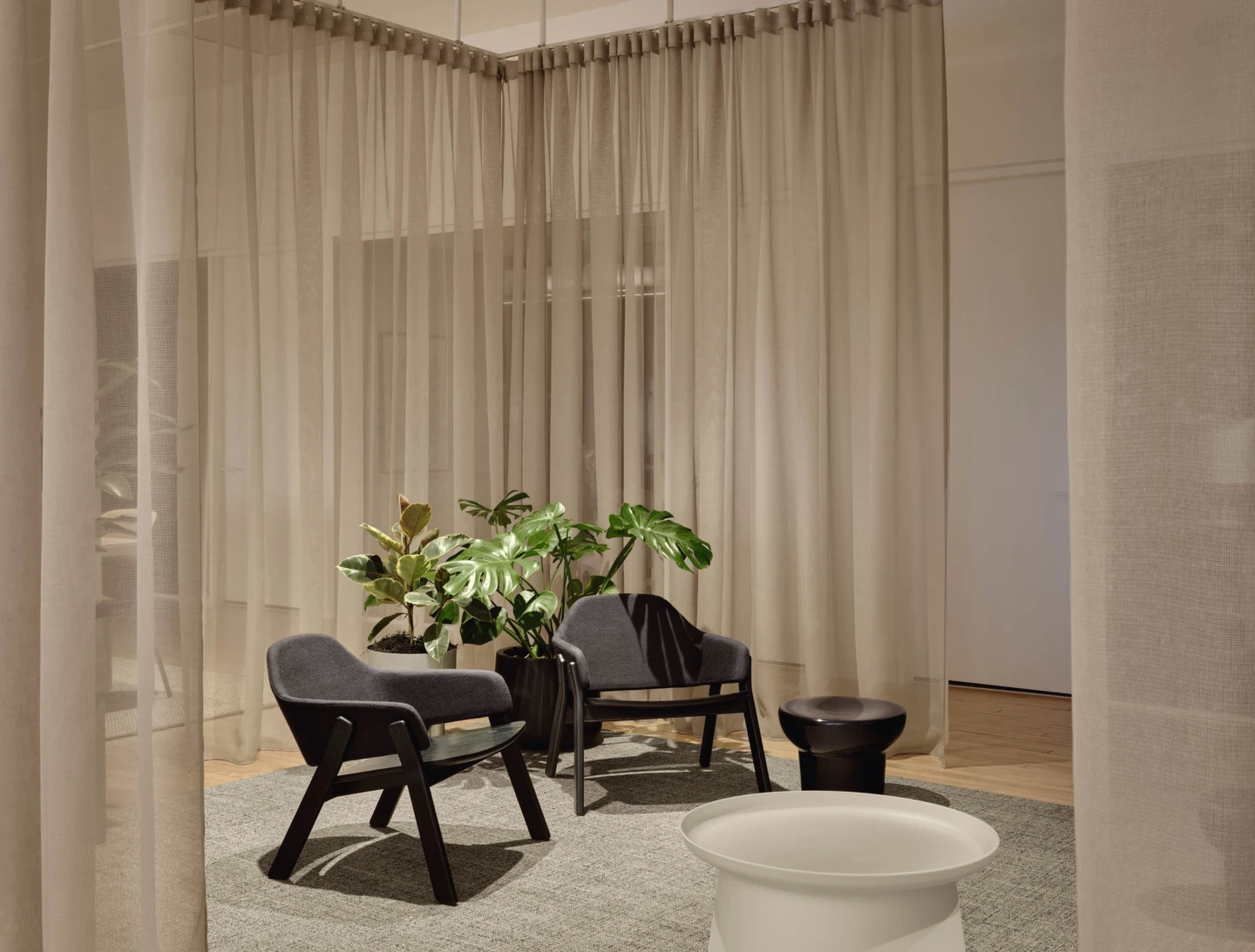 Intérieur de Zinnia, vue d'un espace détente